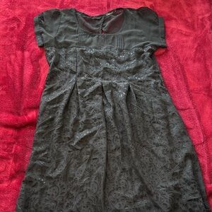 Elegant Black Short Sleeve Dress